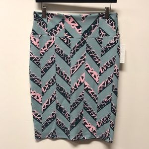 Lularoe Cassie Skirt- Pink/Grey